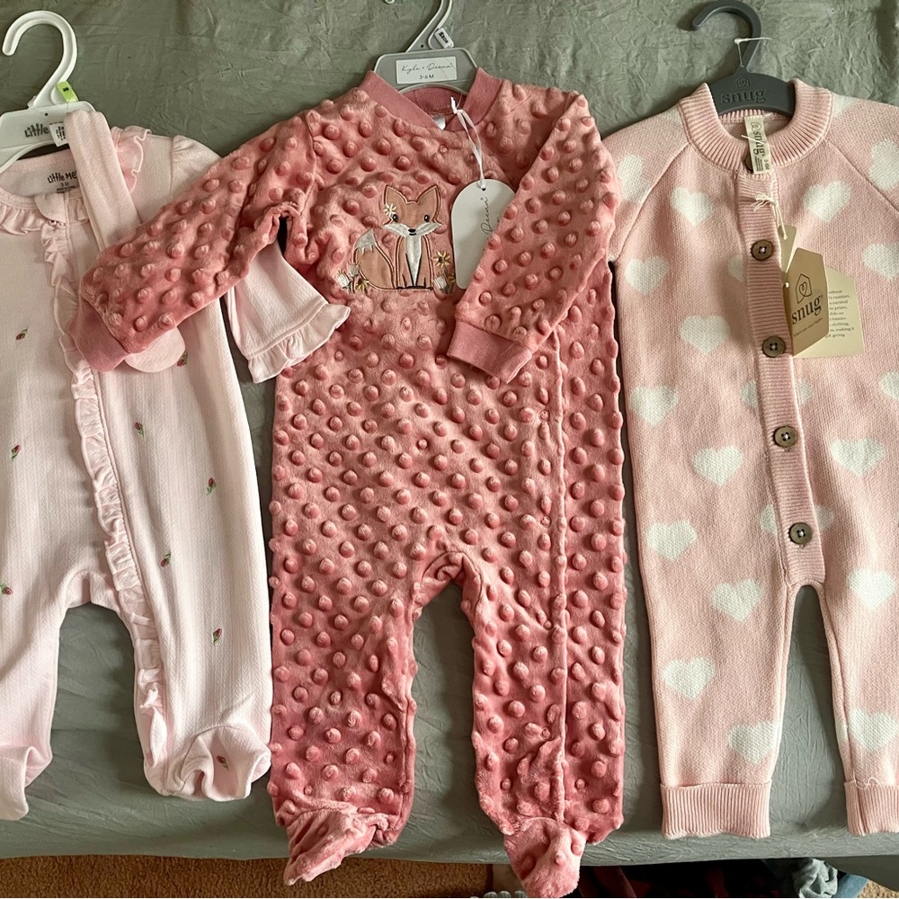 Adorable Baby Girl Pink Sleeper Bundle